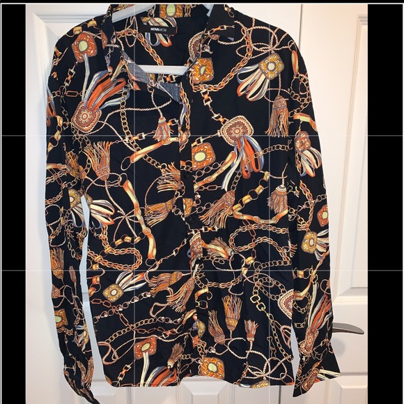 Fashion Nova men Chain Tassel Long sleeve woven top - Picture 4 of 4